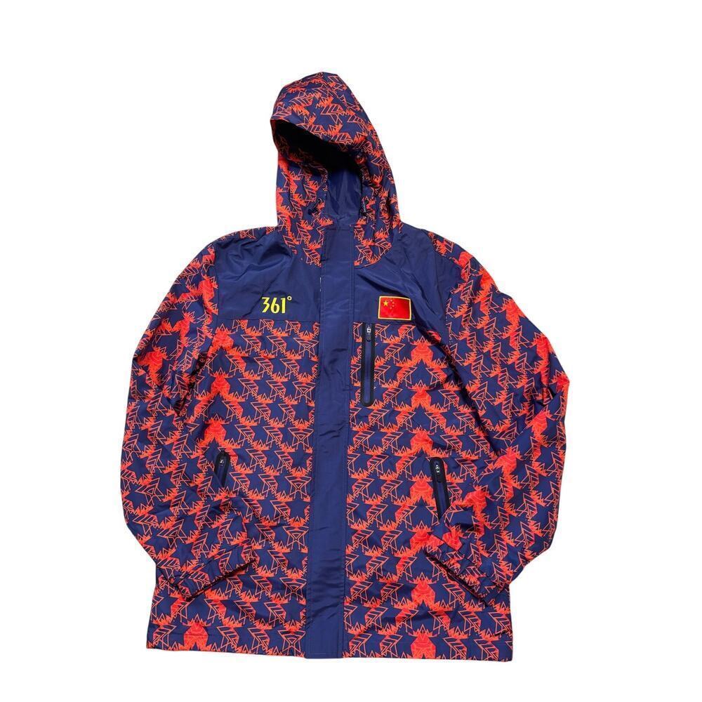 361 DEGREES CHINESE Team Jacket/Coat; National/OLYMPIC, 3XL, Waterproof shell